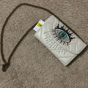Kurt Geiger Cream Quilted Bag with Eye Detail